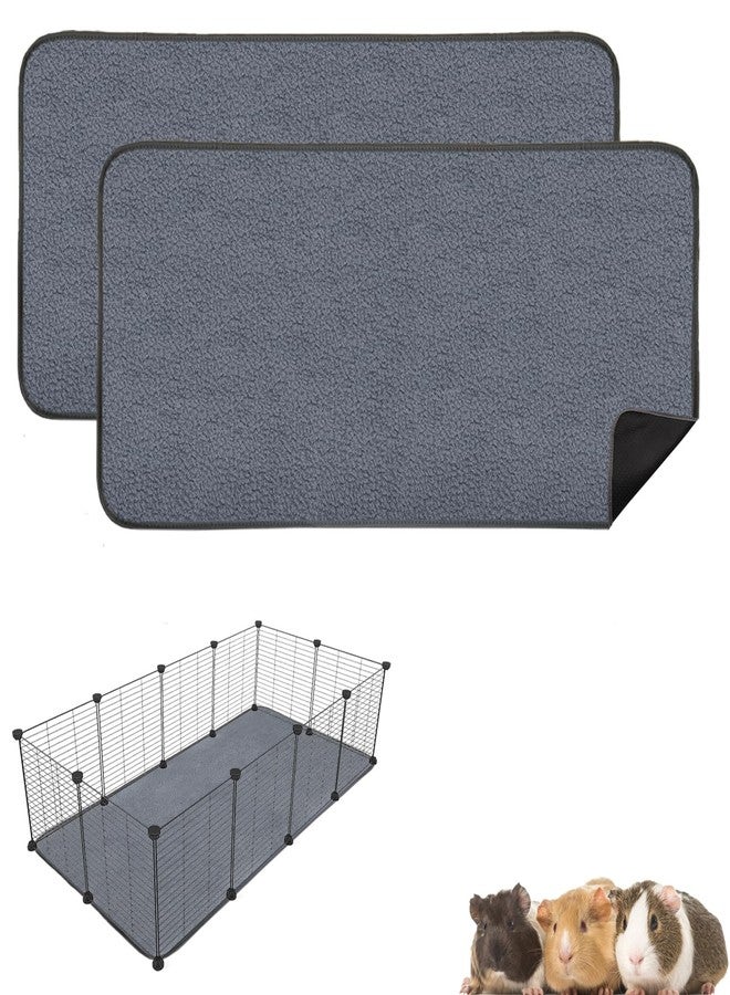 Mooydee Guinea Pig Fleece Cage Liners, Washable Reusable Leakproof Guinea Pig Bedding Super Absorbent Guinea Pig Pee Pads Anti Slip Mat for Small Animals Rabbit Hamster Rat - 2 Pack 48" x 24" - Image 1